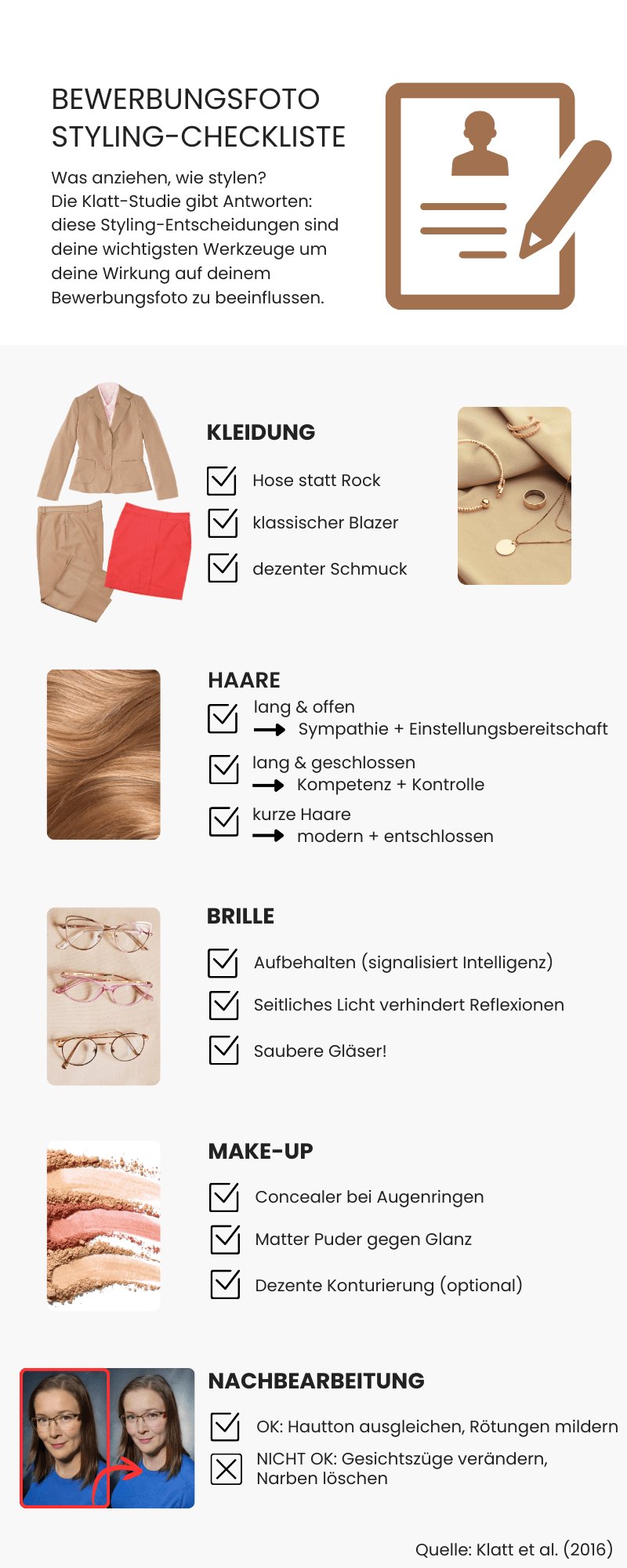 Was anziehen, wie stylen? Die Klatt-Studie gibt Antworten zu Styling-Entscheidungen für dein Bewerbungsfoto.